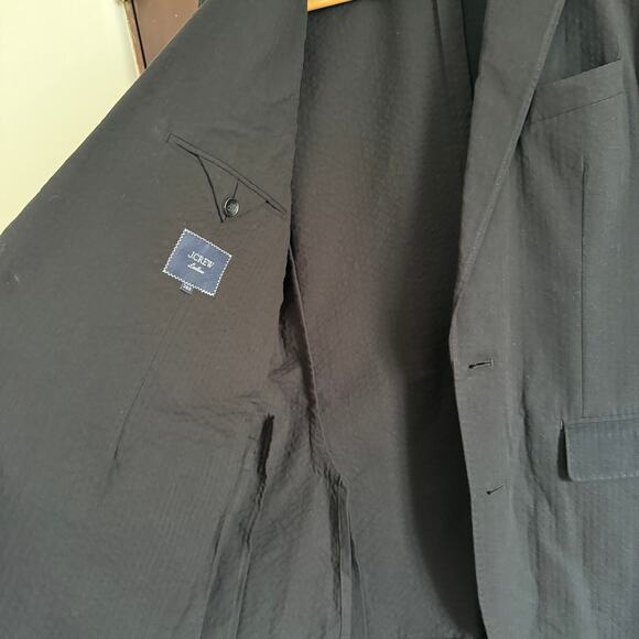J.CREW | Black Ludlow Slim-fit unstructured suit jacket seersucker Blazer | 38R - Picture 8 of 9